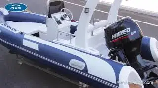 4.8m Durable Deep V Double Hull Hypalon Fiberglass Inflatable Boat with 60HP Outboard Engine, Rib Bo