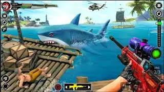 Osian hunting 🦈 shark - Sniper shoot -3D-shark hunter #sagaming #viralvideo #2025 