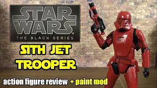 Star Wars Black Series SITH JET TROOPER + Paint Mod | Action Figure Review