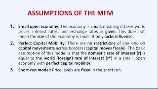 Mundell-Fleming Model: Meaning and Assumptions 