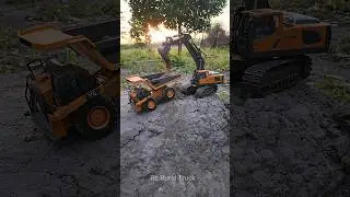 RC Excavator Loads Dump Truck on Muddy Hill | Epic Rural Construction Scene! #excavator #RCTrucks
