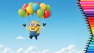 how to draw a minion with a Balloon | minion drawing Art 🎭