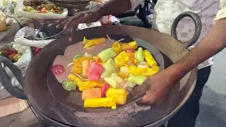 Vendor Selling Sand Roasted Fryums For 10 Rs | Oil Less Fryums | Indian Street Food