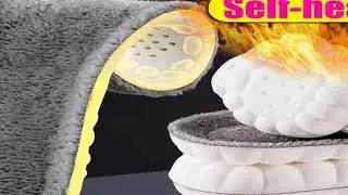 2pcs Self Heated Thermal Insoles for Feet Winter Warm Wool Thermal Memory Foam for Men Women Sports