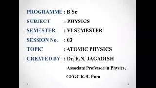 Sommerfeld's Atom Model - 1