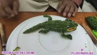 Crocodile. Vegetable carving by pilli govindarajulu