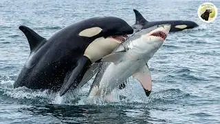 great white shark enters orca territory... big mistake! | animal fights