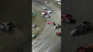 BIG MISHAP Stack em up like dominoes!!  A-Mods,  81 Speedway Park City Kansas.