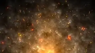 Fiery Spectacle: Abstract 4k Video of Orange Sparks and Smoke