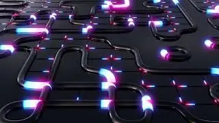 TUNNEL PIPES GRID NEON COLORFUL VISUAL VJ VJ LOOP MOTION ART BACKGROUND WALLPAPER | 4K SCREENSAVER