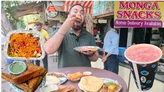 Eating World's BEST BREAKFAST at Monga Snacks ||Food intake by Delicious khazzana Ft.FoodieDelhiwala