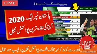 PSL 2020 Latest Points Table after match no 20 | PSL 5 POINTS TABLE