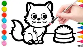 HOW TO DRAW A CUTE CAT STEP BY STEP FOR KIDS #drawingforkids