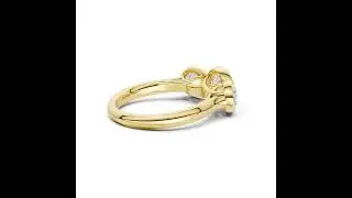 2ctw Round Lab Grown Diamond 14k Yellow Gold Three-Stone Bezel Engagement Ring