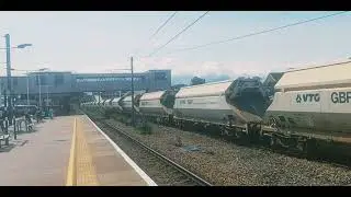 Class 69 Diesel Locomotive heading through Peterborough Station platform 6 to Barnby Dunn Roc Glass.