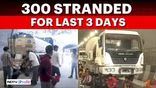 Mandi - Manali Highway Tunnel Blocked | 300 People Stranded As Boulder Drops In Front Of Tunnel