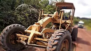 ✅  Patrol Caterpillar 120B + um serviço / motor grader working road