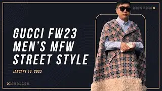 GUCCI Men's Milan Fashion Week STREET STYLE | FW23 on January 13 2023