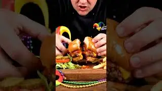 🍔🐔 Луизианский каджунский куриный бургер ASMR 🎶🌶️ | Нарезка умным ножом и острые слои