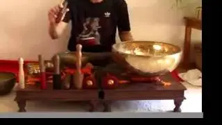 Klangschalen Holz-Reibestab mit Leder bezogen Nr 2