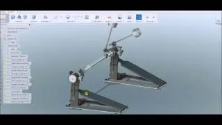 Double Bass Pedal, created using AutoDesk's Fusion 360 - Functionality Showcase
