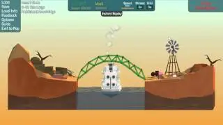 Poly Bridge Desert Winds 2-12 [Under budget Solution] 12m Large Paddleboat Drawbridge