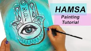 Acrylic Painting for Beginners | How to paint HAMSA