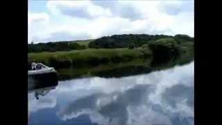 Hovercraft cruising on the River Tweed