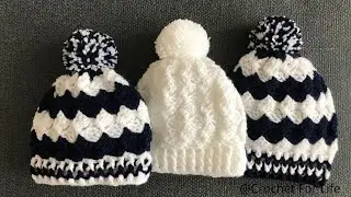 Легкая шапка для вязания крючком / вязаная шапка четырех размеров
