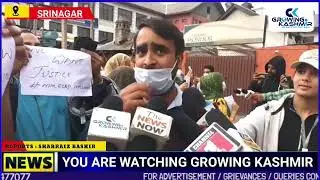 Protest Of NHM employees at press colony Srinagar ; demands continuation of their services.