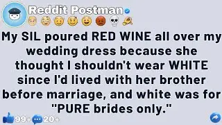 My SIL poured RED WINE all over my wedding dress [FULL STORY]