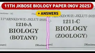 jkbose class 11th todays biology paper | jkbose class 11th biology paper 2025 | zoology | botany
