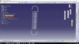 Catia V5 - Parametric model of tension spring