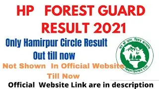HP FOREST GUARD RESULT 2021 || Hamirpur Forest Circle Result out till Now