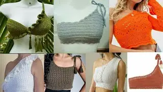 Chrochet crop top designs # Chrochet one hand ribbed crop top design ideas & collection