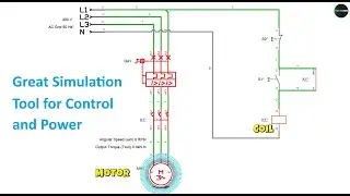 🔌⚡ Объяснение схемы запуска/остановки трехфазного двигателя (демонстрация симуляции в реальном вр...