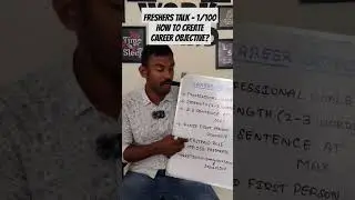 create career objective| Freshers Talks - 1/100|Eduguru| Manikandan A #freshers #jobs #careertips