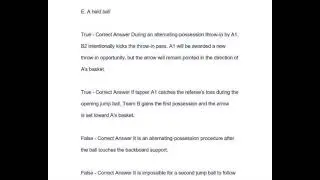 NFHS Basketball Rules Exam Part I Questions & Answers 2026/2027 (A+ GRADED 100% VERIFIED)