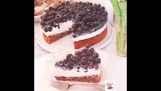 Heidelbeer - Topfen Torte ohne Mehl / Blaubeer - Quark Torte/ Blueberry cake without flour