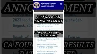 ICAI CA Foundation Result June 2023 Exam out ?? on 7 th or 8th AUG #shorts #icai #cafoundation