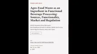 Agro-Food Waste as an Ingredient in Functional Beverage Processing: Sources, Function... | RTCL.TV