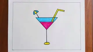 Drawing with alphabets A to Z | How to draw using alphabets | How to draw a glass | glass drawing