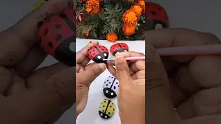 DIY cute Ladybugs for garden from roadside stones #diy #craft #art #trending