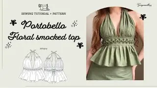 PORTOBELLO FLORAL SMOCKED TOP &ndash; SEWING TUTORIAL & PATTERN &ndash; Style A unique romantic &ndash; Gingerrellina