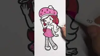 👧STRAWBERRY SHORTCAKE COLORING!🍓 #coloring #shorts #strawberryshortcake