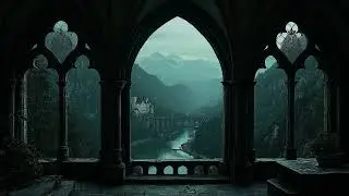 Rainy Medieval Castle Window (4K) | Thunderstorm Sounds for Reading & Relaxing