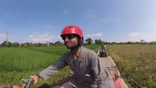 Motor biking in rice fields of Ubud - 360&deg; Bali, Indonesia