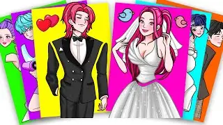PRETTY WEDDING of HUNTRIX MIRA and SAJA BOYS - KPOP DEMON HUNTERS | sticker book diy