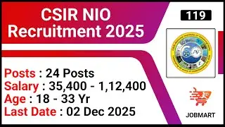 CSIR NIO Recruitment 2025 | National Institute Of Oceanography Recruitment 2025 | Goa Jobs