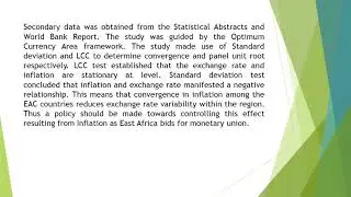Does Inflation Rate Convergence Spur Exchange Rate Volatility Empirical Evidence from Sub Saharan Af